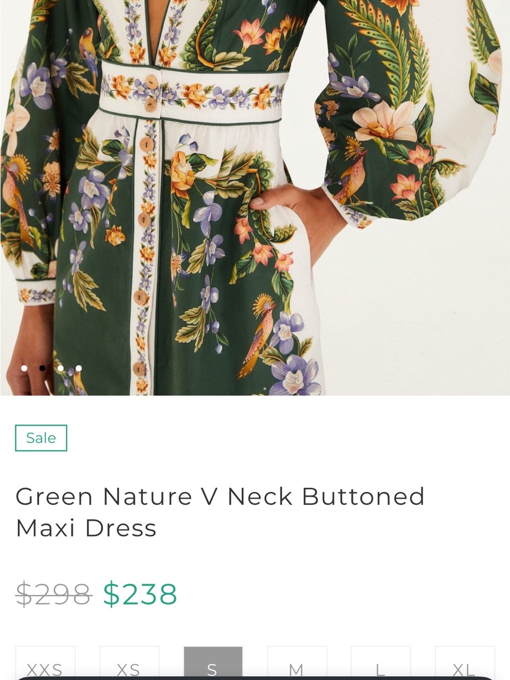 Farm Rio: Green Nature V Neck Buttoned
Maxi Dress - Picture 7 of 10